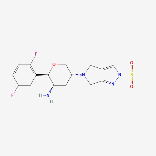 (2R,3S,5R)-2-(2,5-difluorophenyl)-5-(2-methylsulfonyl-4,6-dihydropyrrolo[3,4-c]pyrazol-5-yl)oxan-3-amine (CAS: 1226781-44-7) - Chemical Structure and Molecular Formula 