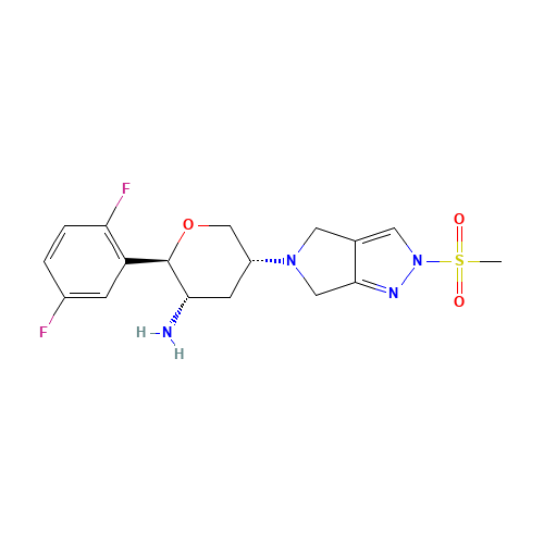 (2R,3S,5R)-2-(2,5-difluorophenyl)-5-(2-methylsulfonyl-4,6-dihydropyrrolo[3,4-c]pyrazol-5-yl)oxan-3-amine (CAS: 1226781-44-7) - Related Chemical Product