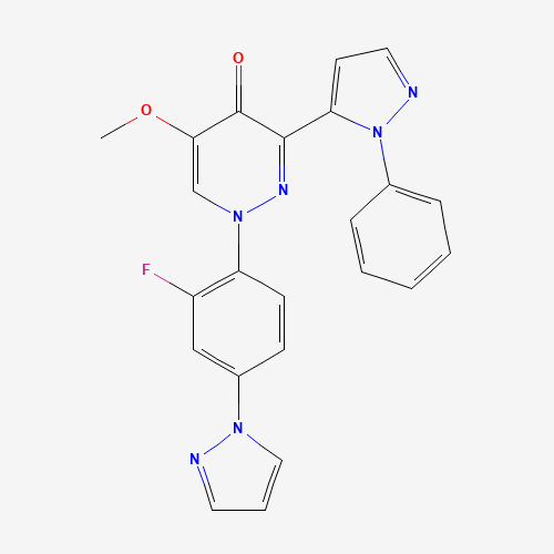 1-(2-fluoro-4-pyrazol-1-ylphenyl)-5-methoxy-3-(2-phenylpyrazol-3-yl)pyridazin-4-one (CAS: 1238697-26-1) - Related Chemical Product