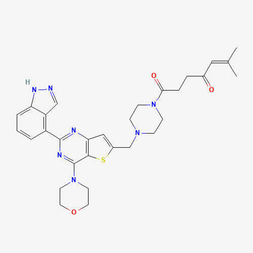 1-[4-[[2-(1H-indazol-4-yl)-4-morpholin-4-ylthieno[3,2-d]pyrimidin-6-yl]methyl]piperazin-1-yl]-6-methylhept-5-ene-1,4-dione (CAS: 1276105-89-5) - Related Chemical Product
