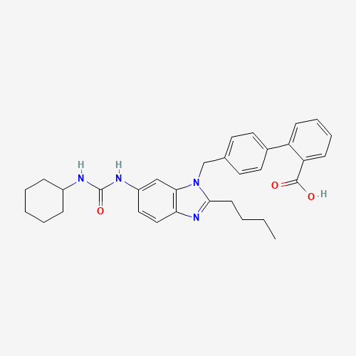 2-[4-[[2-butyl-6-(cyclohexylcarbamoylamino)benzimidazol-1-yl]methyl]phenyl]benzoic acid (CAS: 133085-33-3) - Related Chemical Product