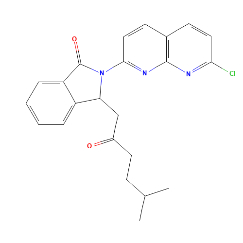 2-(7-chloro-1,8-naphthyridin-2-yl)-3-(5-methyl-2-oxohexyl)-3H-isoindol-1-one (CAS: 133737-32-3) - Chemical Structure and Molecular Formula 