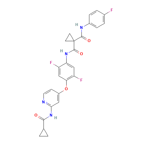 1-N'-[4-[2-(cyclopropanecarbonylamino)pyridin-4-yl]oxy-2,5-difluorophenyl]-1-N-(4-fluorophenyl)cyclopropane-1,1-dicarboxamide (CAS: 1345847-93-9) - Related Chemical Product