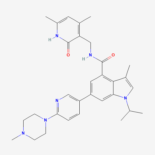 N-[(4,6-dimethyl-2-oxo-1H-pyridin-3-yl)methyl]-3-methyl-6-[6-(4-methylpiperazin-1-yl)pyridin-3-yl]-1-propan-2-ylindole-4-carboxamide (CAS: 1346572-63-1) - Related Chemical Product