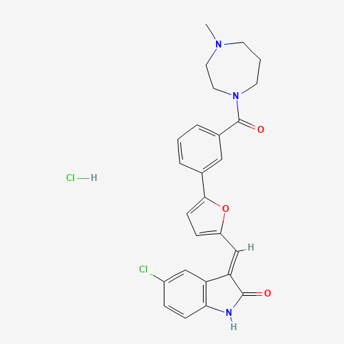 (3E)-5-chloro-3-[[5-[3-(4-methyl-1,4-diazepane-1-carbonyl)phenyl]furan-2-yl]methylidene]-1H-indol-2-one;hydrochloride (CAS: 1353859-00-3) - Related Chemical Product