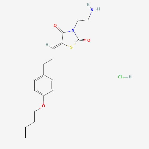(5Z)-3-(2-aminoethyl)-5-[3-(4-butoxyphenyl)propylidene]-1,3-thiazolidine-2,4-dione;hydrochloride (CAS: 1449240-68-9) - Chemical Structure and Molecular Formula 