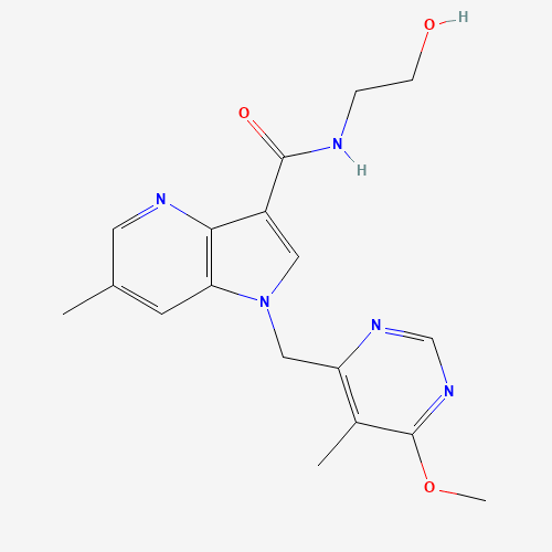 N-(2-hydroxyethyl)-1-[(6-methoxy-5-methylpyrimidin-4-yl)methyl]-6-methylpyrrolo[3,2-b]pyridine-3-carboxamide (CAS: 1494675-86-3) - Related Chemical Product