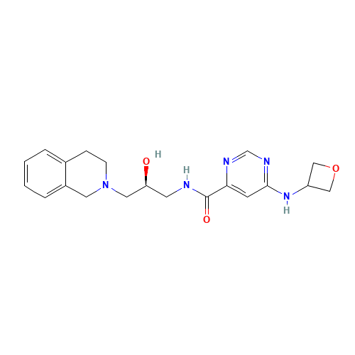 N-[(2S)-3-(3,4-dihydro-1H-isoquinolin-2-yl)-2-hydroxypropyl]-6-(oxetan-3-ylamino)pyrimidine-4-carboxamide (CAS: 1616391-65-1) - Related Chemical Product