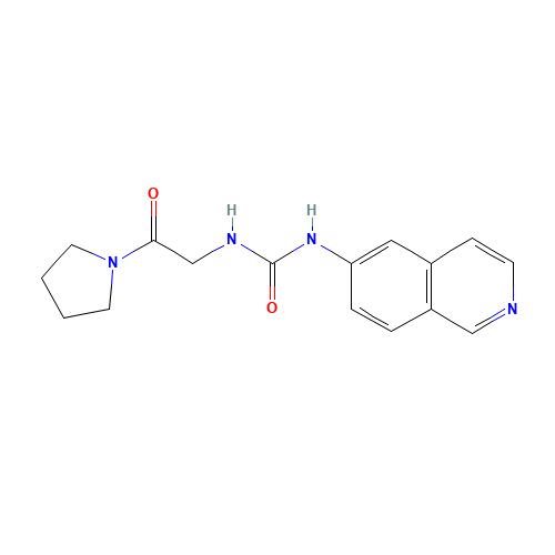 1-isoquinolin-6-yl-3-(2-oxo-2-pyrrolidin-1-ylethyl)urea (CAS: 1687736-54-4) - Chemical Structure and Molecular Formula 