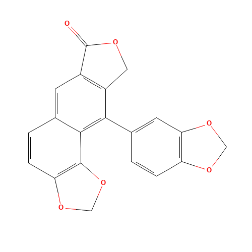 10-(1,3-benzodioxol-5-yl)-9H-[2]benzofuro[6,5-g][1,3]benzodioxol-7-one (CAS: 18920-47-3) - Related Chemical Product
