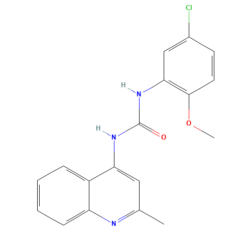 1-(5-chloro-2-methoxyphenyl)-3-(2-methylquinolin-4-yl)urea (CAS: 196868-63-0) - Related Chemical Product