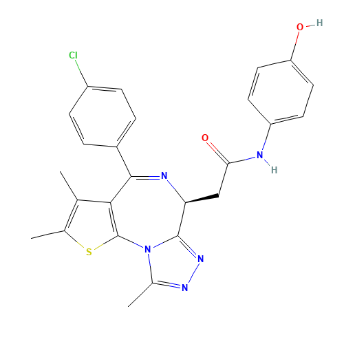 (S)-2-(4-(4-chlorophenyl)-2,3,9-trimethyl-6H-thieno[3,2-f][1,2,4]triazolo[4,3-a][1,4]diazepin-6-yl)-N-(4-hydroxyphenyl)acetamide (CAS: 202590-98-5) - Related Chemical Product
