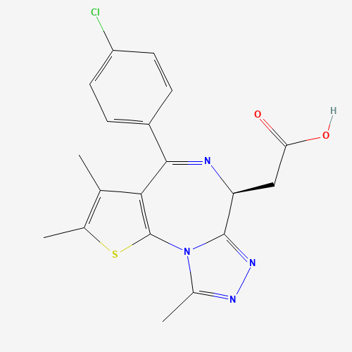 (S)-(4-Chlorophenyl)-2,3,9-trimethyl-6H-thieno[3,2-f]-[1,2,4]triazolo[4,3-a][1,4]diazepine-6-acetic acid (CAS: 202592-23-2) - Chemical Structure and Molecular Formula 