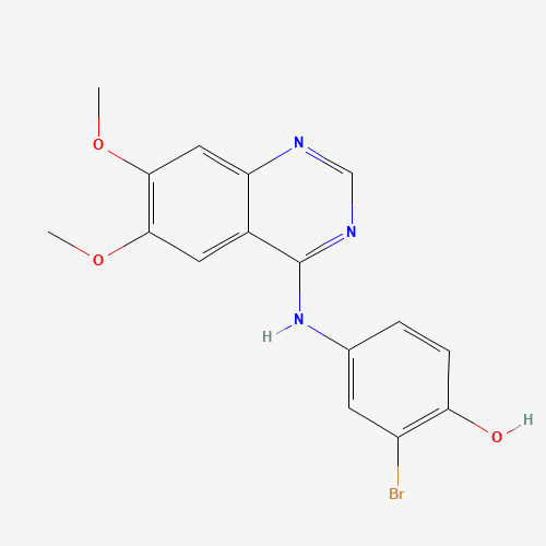 2-bromo-4-[(6,7-dimethoxyquinazolin-4-yl)amino]phenol (CAS: 211555-04-3) - Chemical Structure and Molecular Formula 