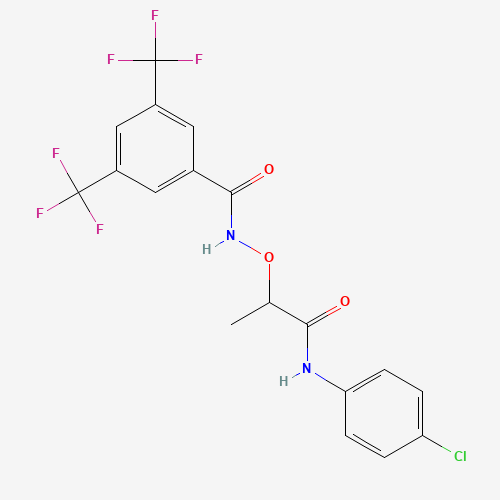 N-[1-(4-chloroanilino)-1-oxopropan-2-yl]oxy-3,5-bis(trifluoromethyl)benzamide (CAS: 285986-88-1) - Chemical Structure and Molecular Formula 