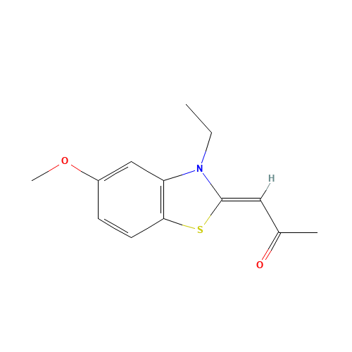 (1Z)-1-(3-ethyl-5-methoxy-1,3-benzothiazol-2-ylidene)propan-2-one (CAS: 300801-52-9) - Chemical Structure and Molecular Formula 