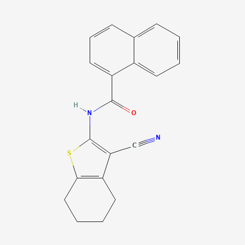 N-(3-cyano-4,5,6,7-tetrahydro-1-benzothiophen-2-yl)naphthalene-1-carboxamide (CAS: 312917-14-9) - Chemical Structure and Molecular Formula 