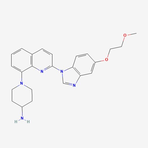 1-[2-[5-(2-methoxyethoxy)benzimidazol-1-yl]quinolin-8-yl]piperidin-4-amine (CAS: 343787-29-1) - Chemical Structure and Molecular Formula 