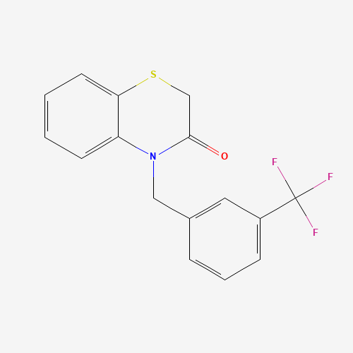 4-[[3-(trifluoromethyl)phenyl]methyl]-1,4-benzothiazin-3-one (CAS: 353262-04-1) - Chemical Structure and Molecular Formula 