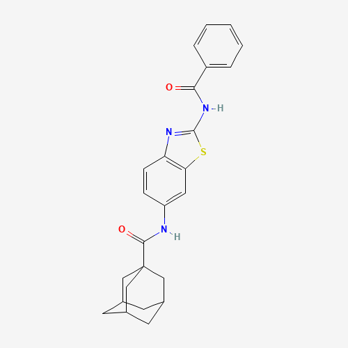 N-(2-benzamido-1,3-benzothiazol-6-yl)adamantane-1-carboxamide (CAS: 362003-83-6) - Chemical Structure and Molecular Formula 