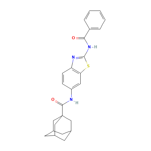 N-(2-benzamido-1,3-benzothiazol-6-yl)adamantane-1-carboxamide (CAS: 362003-83-6) - Chemical Structure and Molecular Formula 