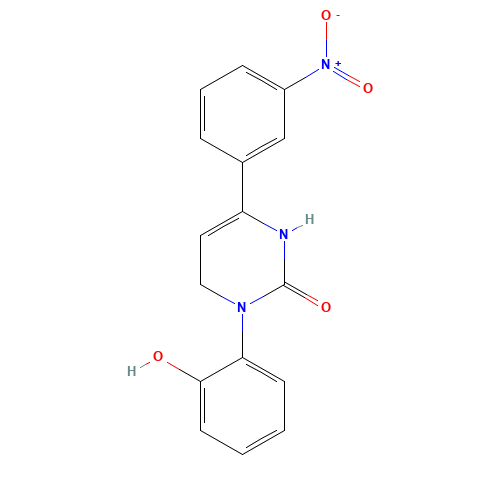 3-(2-hydroxyphenyl)-6-(3-nitrophenyl)-1,4-dihydropyrimidin-2-one (CAS: 36945-98-9) - Chemical Structure and Molecular Formula 