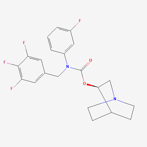 [(3R)-1-azabicyclo[2.2.2]octan-3-yl] N-(3-fluorophenyl)-N-[(3,4,5-trifluorophenyl)methyl]carbamate (CAS: 385367-47-5) - Chemical Structure and Molecular Formula 