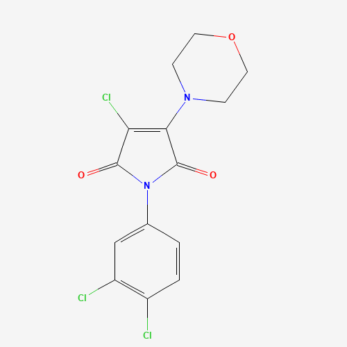 3-chloro-1-(3,4-dichlorophenyl)-4-morpholin-4-ylpyrrole-2,5-dione (CAS: 415713-60-9) - Chemical Structure and Molecular Formula 