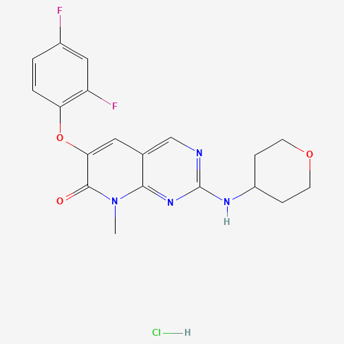 6-(2,4-difluorophenoxy)-8-methyl-2-(oxan-4-ylamino)pyrido[2,3-d]pyrimidin-7-one;hydrochloride (CAS: 449808-64-4) - Chemical Structure and Molecular Formula 