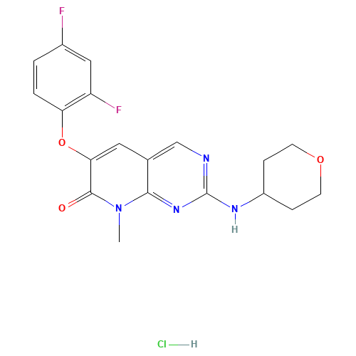 6-(2,4-difluorophenoxy)-8-methyl-2-(oxan-4-ylamino)pyrido[2,3-d]pyrimidin-7-one;hydrochloride (CAS: 449808-64-4) - Related Chemical Product