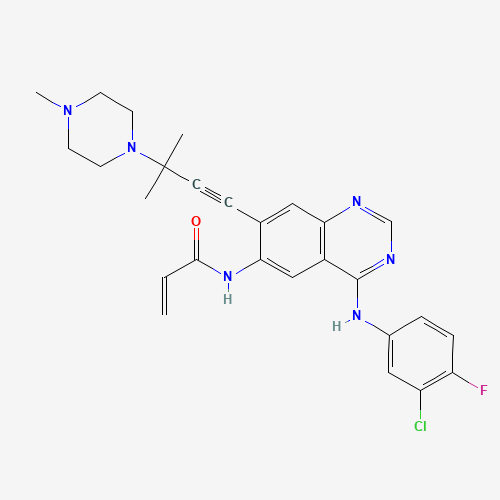 N-[4-(3-chloro-4-fluoroanilino)-7-[3-methyl-3-(4-methylpiperazin-1-yl)but-1-ynyl]quinazolin-6-yl]prop-2-enamide (CAS: 451492-95-8) - Related Chemical Product