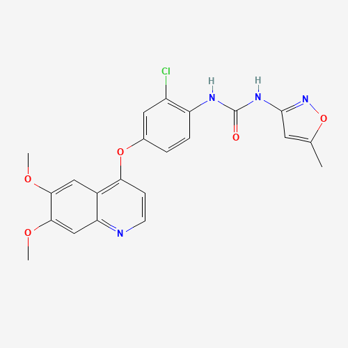 1-[2-chloro-4-(6,7-dimethoxyquinolin-4-yl)oxyphenyl]-3-(5-methyl-1,2-oxazol-3-yl)urea (CAS: 475108-18-0) - Chemical Structure and Molecular Formula 