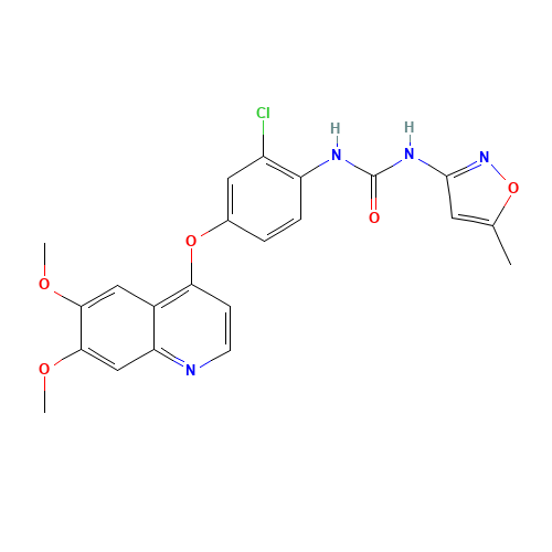 1-[2-chloro-4-(6,7-dimethoxyquinolin-4-yl)oxyphenyl]-3-(5-methyl-1,2-oxazol-3-yl)urea (CAS: 475108-18-0) - Related Chemical Product