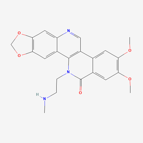 Benzo(C)(1,3)benzodioxolo(5,6-H)(1,6)naphthyridin-13(12H)-one, 2,3-dimethoxy-12-(2-(methylamino)ethyl)- (CAS: 529488-28-6) - Chemical Structure and Molecular Formula 