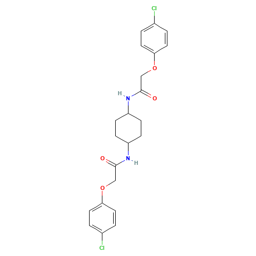 2-(4-chlorophenoxy)-N-[4-[[2-(4-chlorophenoxy)acetyl]amino]cyclohexyl]acetamide (CAS: 548470-11-7) - Chemical Structure and Molecular Formula 