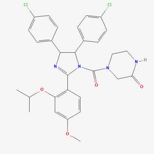4-[4,5-bis(4-chlorophenyl)-2-(4-methoxy-2-propan-2-yloxyphenyl)-4,5-dihydroimidazole-1-carbonyl]piperazin-2-one (CAS: 548472-68-0) - Related Chemical Product