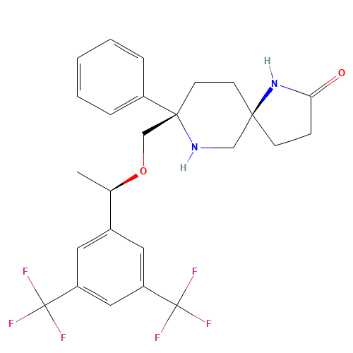 (5S,8S)-8-[[(1R)-1-[3,5-bis(trifluoromethyl)phenyl]ethoxy]methyl]-8-phenyl-1,9-diazaspiro[4.5]decan-2-one (CAS: 552292-08-7) - Related Chemical Product