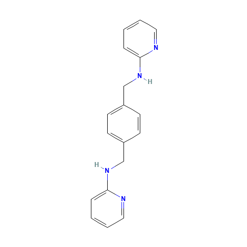 N-[[4-[(pyridin-2-ylamino)methyl]phenyl]methyl]pyridin-2-amine (CAS: 55778-02-4) - Chemical Structure and Molecular Formula 