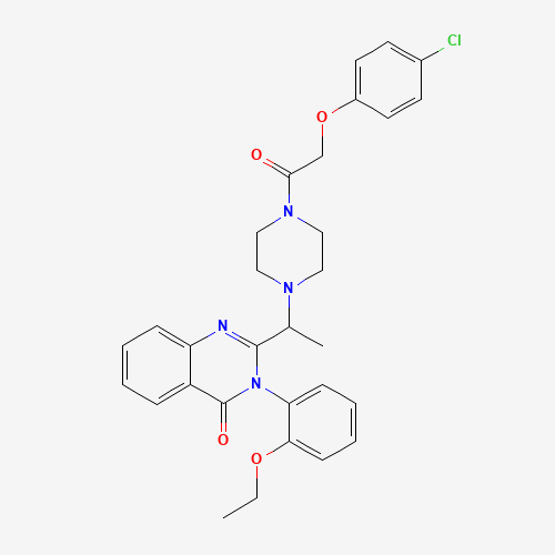 2-[1-[4-[2-(4-chlorophenoxy)acetyl]piperazin-1-yl]ethyl]-3-(2-ethoxyphenyl)quinazolin-4-one (CAS: 571203-78-6) - Chemical Structure and Molecular Formula 