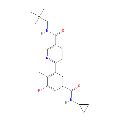 6-[5-(cyclopropylcarbamoyl)-3-fluoro-2-methylphenyl]-N-(2,2-dimethylpropyl)pyridine-3-carboxamide (CAS: 585543-15-3) - Related Chemical Product