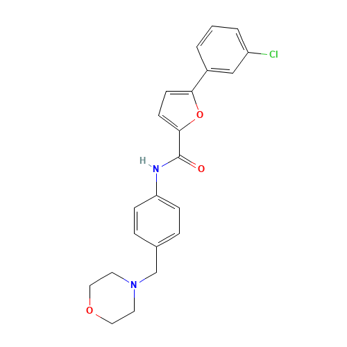 5-(3-chlorophenyl)-N-[4-(morpholin-4-ylmethyl)phenyl]furan-2-carboxamide (CAS: 638156-11-3) - Chemical Structure and Molecular Formula 