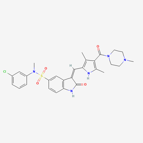 (3Z)-N-(3-chlorophenyl)-3-[[3,5-dimethyl-4-(4-methylpiperazine-1-carbonyl)-1H-pyrrol-2-yl]methylidene]-N-methyl-2-oxo-1H-indole-5-sulfonamide (CAS: 658084-23-2) - Related Chemical Product