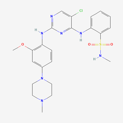 2-[[5-chloro-2-[2-methoxy-4-(4-methylpiperazin-1-yl)anilino]pyrimidin-4-yl]amino]-N-methylbenzenesulfonamide (CAS: 761438-38-4) - Chemical Structure and Molecular Formula 