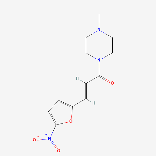 (E)-1-(4-methylpiperazin-1-yl)-3-(5-nitrofuran-2-yl)prop-2-en-1-one (CAS: 803647-40-7) - Chemical Structure and Molecular Formula 
