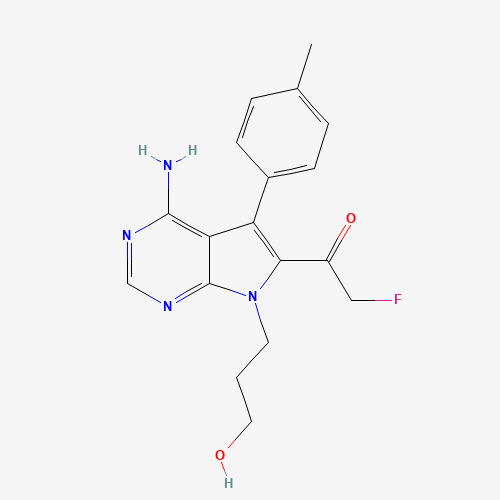1-[4-amino-7-(3-hydroxypropyl)-5-(4-methylphenyl)pyrrolo[2,3-d]pyrimidin-6-yl]-2-fluoroethanone (CAS: 821794-92-7) - Chemical Structure and Molecular Formula 