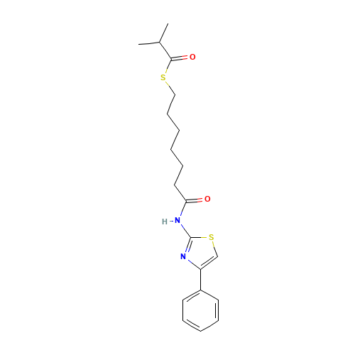 S-[7-oxo-7-[(4-phenyl-1,3-thiazol-2-yl)amino]heptyl] 2-methylpropanethioate (CAS: 848354-66-5) - Related Chemical Product