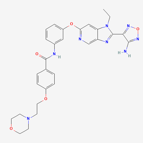 N-[3-[2-(4-amino-1,2,5-oxadiazol-3-yl)-1-ethylimidazo[4,5-c]pyridin-6-yl]oxyphenyl]-4-(2-morpholin-4-ylethoxy)benzamide (CAS: 850664-21-0) - Related Chemical Product