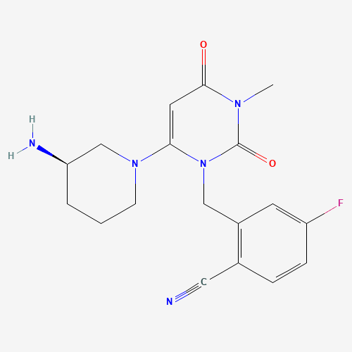 2-[[6-[(3R)-3-aminopiperidin-1-yl]-3-methyl-2,4-dioxopyrimidin-1-yl]methyl]-4-fluorobenzonitrile (CAS: 865759-25-7) - Related Chemical Product