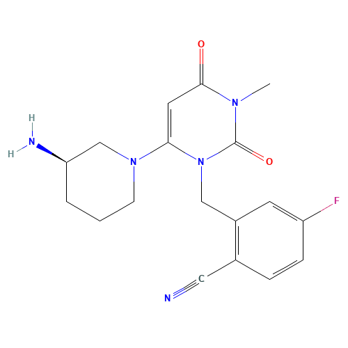 2-[[6-[(3R)-3-aminopiperidin-1-yl]-3-methyl-2,4-dioxopyrimidin-1-yl]methyl]-4-fluorobenzonitrile (CAS: 865759-25-7) - Related Chemical Product