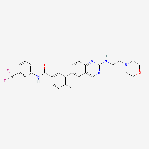 4-methyl-3-[2-(2-morpholin-4-ylethylamino)quinazolin-6-yl]-N-[3-(trifluoromethyl)phenyl]benzamide (CAS: 882663-88-9) - Related Chemical Product